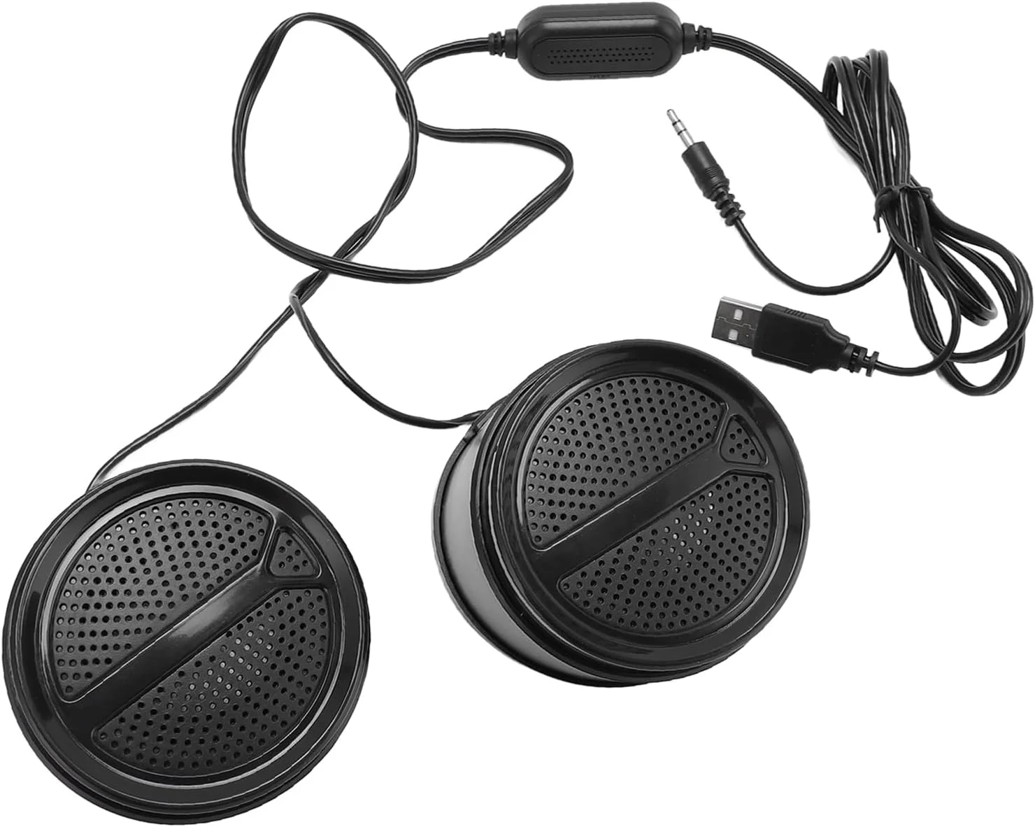 اسپیکر کامپیوتر USB، اسپیکرهای کوچک رومیزی با کنترل صدا، صدای HiFi، اسپیکرهای سیمی USB 2.0 برای کامپیوتر رومیزی، لپ تاپ، تبلت، تلفن، تلویزیون، پلاگ اند پلی (غیر نورانی)