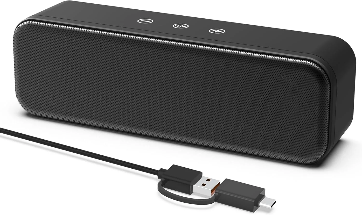 اسپیکر کامپیوتر برای کامپیوتر رومیزی، لپ تاپ، سیمی، اتصال USB، بلندگوهای خارجی برای مانیتور، ساندبار کوچک کامپیوتر برای کامپیوتر، بلندگوی بلند با باس عمیق، کنترل لمسی، آداپتور USB-C به USB داخلی