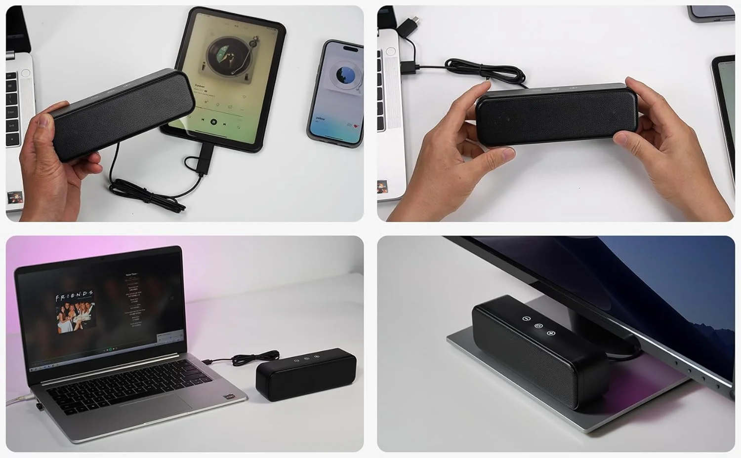 اسپیکر کامپیوتر برای کامپیوتر رومیزی، لپ تاپ، سیمی، اتصال USB، بلندگوهای خارجی برای مانیتور، ساندبار کوچک کامپیوتر برای کامپیوتر، بلندگوی بلند با باس عمیق، کنترل لمسی، آداپتور USB-C به USB داخلی اسپیکر کامپیوتر برای کامپیوتر رومیزی، لپ تاپ، سیمی، اتصال USB، بلندگوهای خارجی برای مانیتور، ساندبار کوچک کامپیوتر برای کامپیوتر، بلندگوی بلند با باس عمیق، کنترل لمسی، آداپتور USB-C به USB داخلی