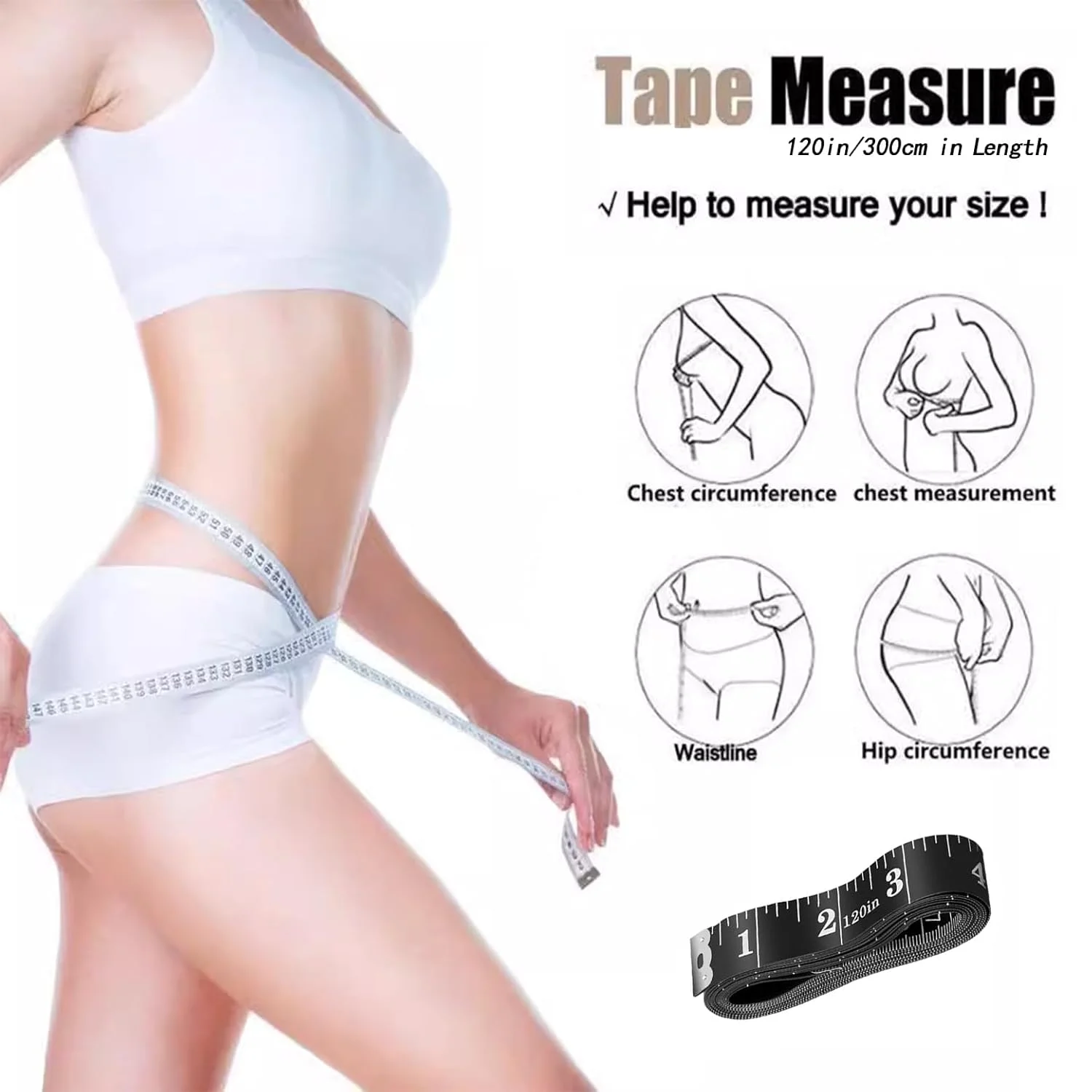 متر خیاطی نواری، 300 سانتیمتری/120 اینچی، متر پارچهای نرم برای اندازهگیری پارچه خیاطی، خطکش خیاطی دو طرفه برای کاهش وزن، اندازهگیری پزشکی، صنایع دستی پرستاری (مشکی) متر خیاطی نواری، 300 سانتیمتری/120 اینچی، متر پارچهای نرم برای اندازهگیری پارچه خیاطی، خطکش خیاطی دو طرفه برای کاهش وزن، اندازهگیری پزشکی، صنایع دستی پرستاری (مشکی)