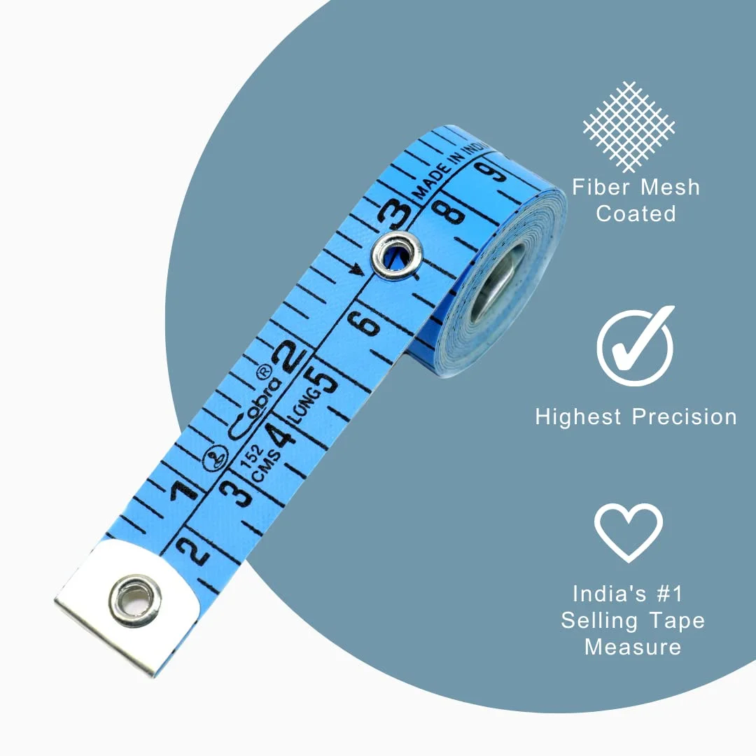 متر خیاطی کبرا (بسته 1 عددی آبی) | متر اینچی | متر اینچی برای اندازه گیری بدن 19 میلی متر 152 سانتی متر / 60 اینچ، متر اندازه گیری بدن برای تناسب اندام/خیاطی، بهترین کیفیت صادراتی متر خیاطی کبرا (بسته 1 عددی آبی) | متر اینچی | متر اینچی برای اندازه گیری بدن 19 میلی متر 152 سانتی متر / 60 اینچ، متر اندازه گیری بدن برای تناسب اندام/خیاطی، بهترین کیفیت صادراتی