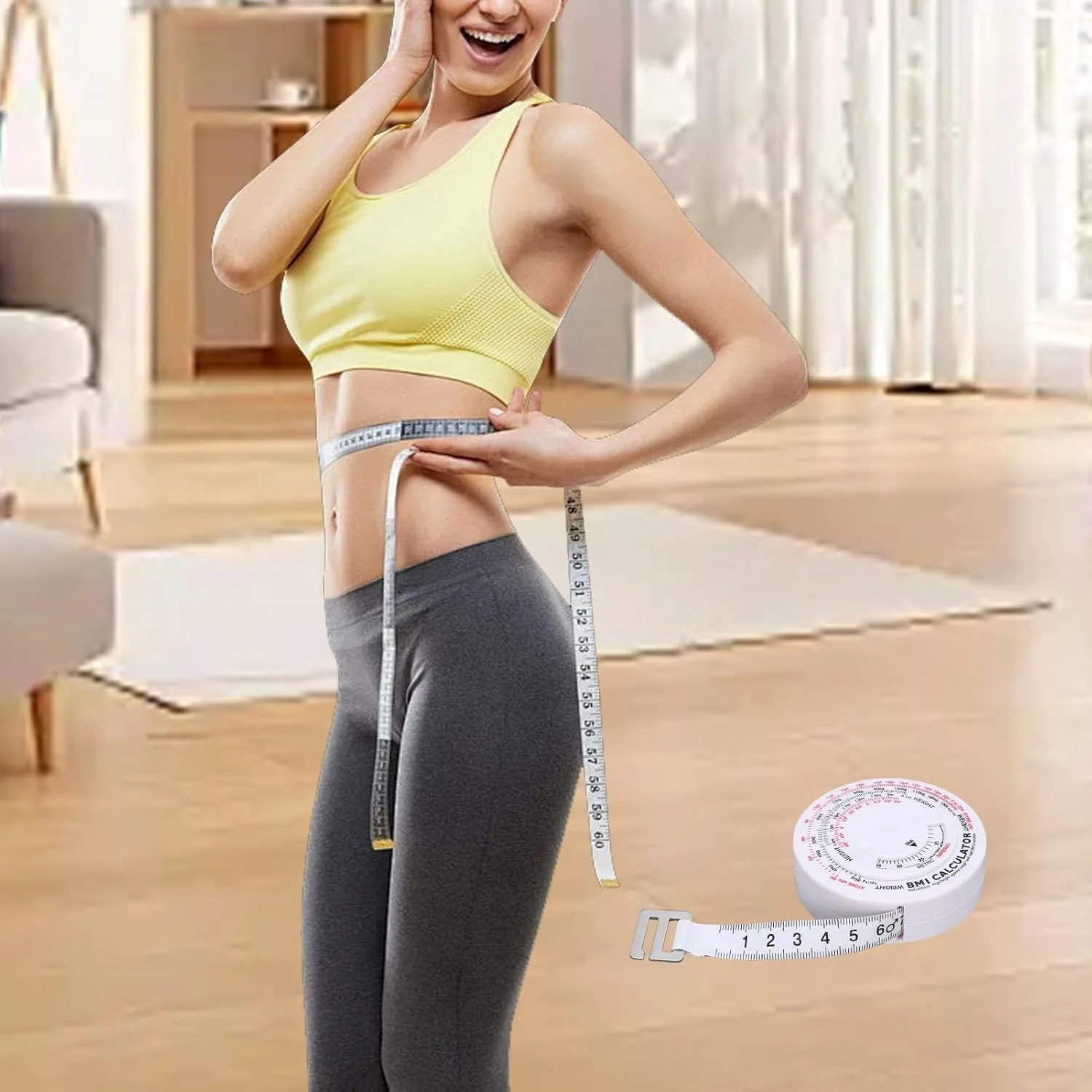 متر نواری دور کمر NOENNULL با ماشین حساب BMI و نوار اندازه گیری جمع شونده رنگارنگ 1.5 متری برای اندازه گیری بدن متر نواری دور کمر NOENNULL با ماشین حساب BMI و نوار اندازه گیری جمع شونده رنگارنگ 1.5 متری برای اندازه گیری بدن