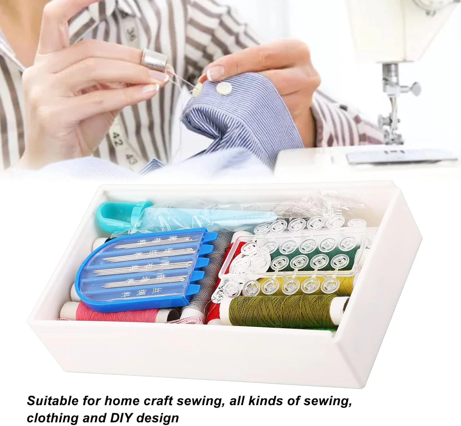 ست خیاطی قابل حمل، جعبه خیاطی برای بزرگسالان، مبتدیان، کودکان، مسافران، تعمیرات اضطراری خانوادگی، لوازم خیاطی با 12 رنگ نخ، متر نواری، قیچی، سوزن و سایر لوازم جانبی ست خیاطی قابل حمل، جعبه خیاطی برای بزرگسالان، مبتدیان، کودکان، مسافران، تعمیرات اضطراری خانوادگی، لوازم خیاطی با 12 رنگ نخ، متر نواری، قیچی، سوزن و سایر لوازم جانبی