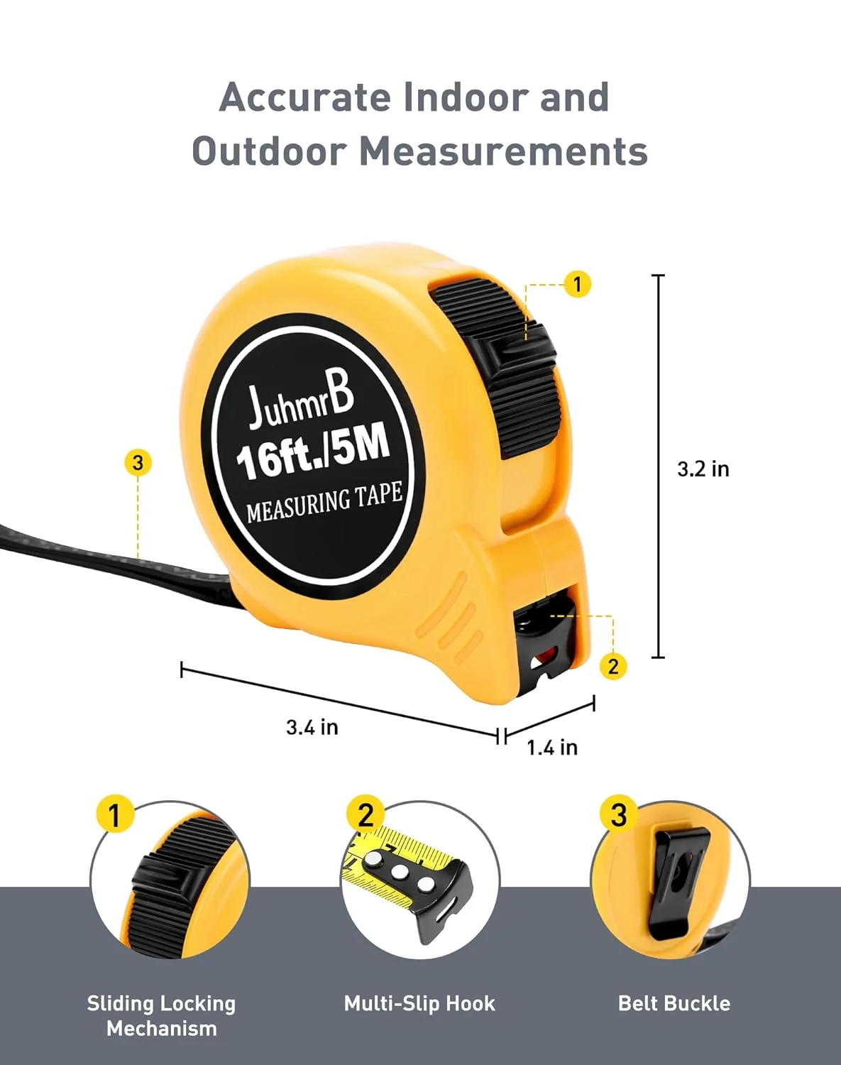 مجموعه متر نواری 16 فوتی QSIMI شامل متر جمع شونده خود قفل شونده، متر نواری نرم برای بدن، ابزار اندازه گیری سایز انگشتر، کولیس ورنیه پلاستیکی، خط کش مستقیم، متر نواری خیاطی، جعبه نگهداری