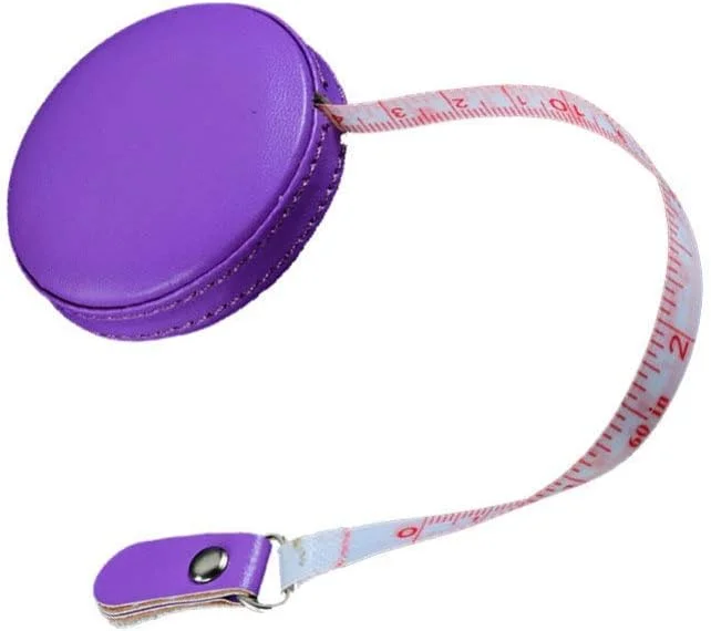 متر نواری جمع شونده با قاب چرمی گرد، 1 متری، نوار اندازه گیری نرم، ابزار اندازه گیری جیبی برای خیاطی، پارچه، خیاطی، بنفش متر نواری جمع شونده با قاب چرمی گرد، 1 متری، نوار اندازه گیری نرم، ابزار اندازه گیری جیبی برای خیاطی، پارچه، خیاطی، بنفش