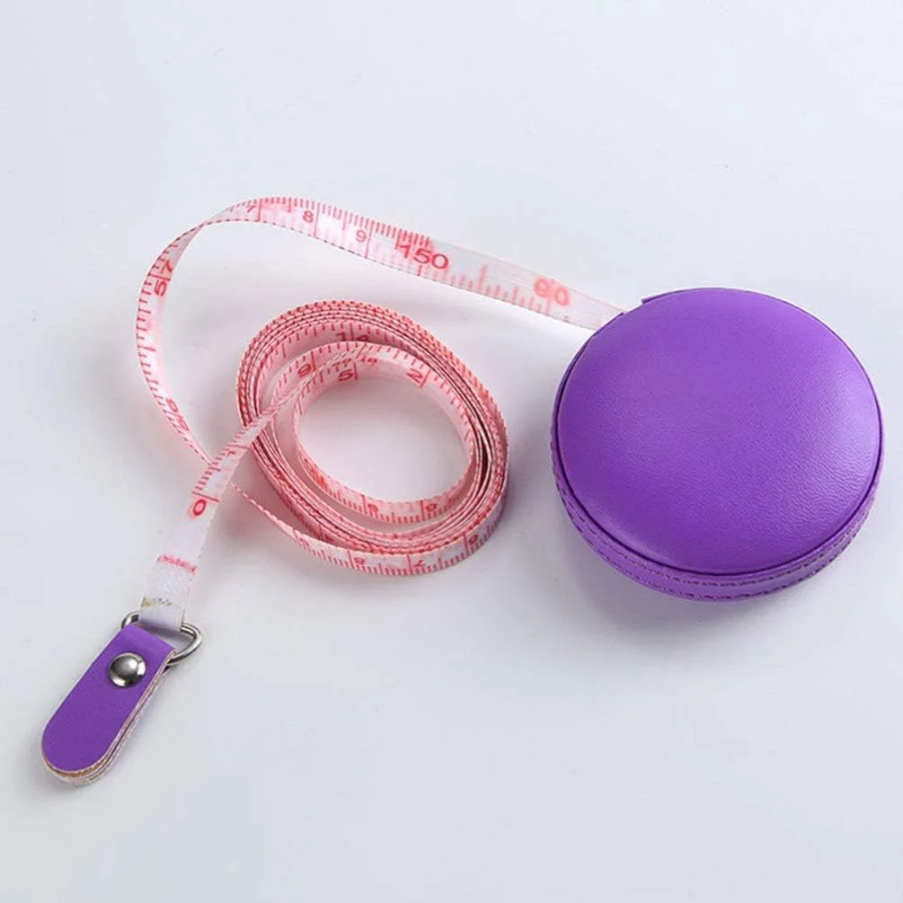 متر نواری جمع شونده با قاب چرمی گرد، 1 متری، نوار اندازه گیری نرم، ابزار اندازه گیری جیبی برای خیاطی، پارچه، خیاطی، بنفش متر نواری جمع شونده با قاب چرمی گرد، 1 متری، نوار اندازه گیری نرم، ابزار اندازه گیری جیبی برای خیاطی، پارچه، خیاطی، بنفش