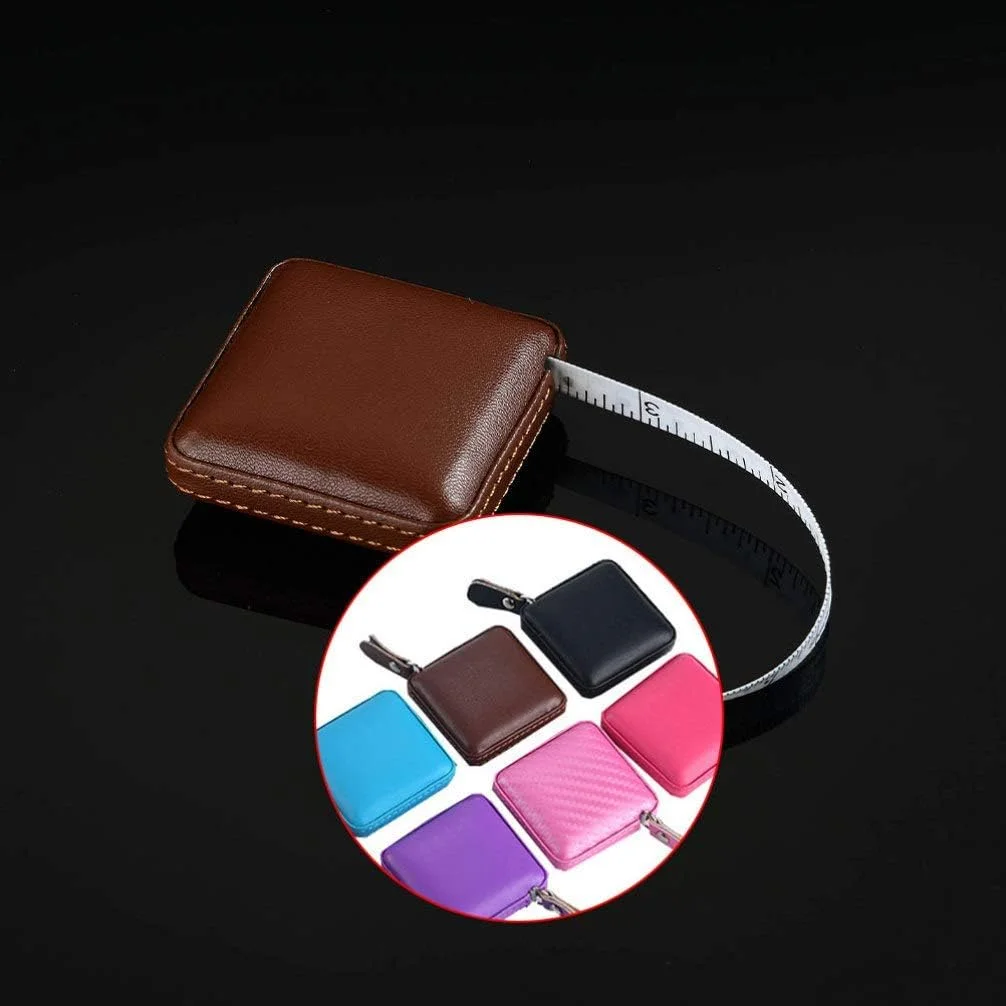 متر خیاطی جمع شونده با روکش چرمی PU، 1 متری / 40 اینچی، نوار اندازه گیری نرم برای خیاطی، دوخت، صنایع دستی، ابزار اندازه گیری پارچه - قهوه ای متر خیاطی جمع شونده با روکش چرمی PU، 1 متری / 40 اینچی، نوار اندازه گیری نرم برای خیاطی، دوخت، صنایع دستی، ابزار اندازه گیری پارچه - قهوه ای