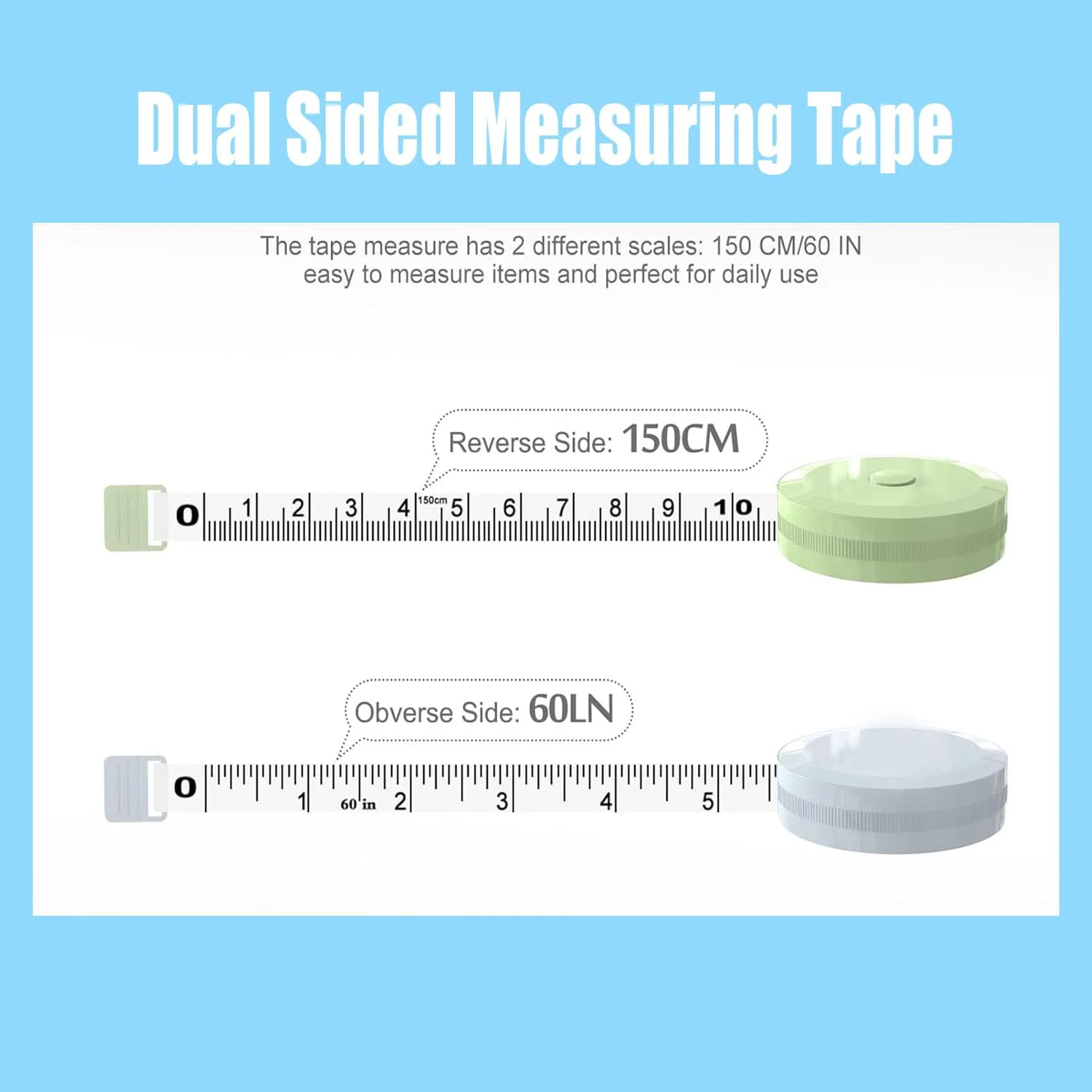 متر خیاطی نرم جمع شونده 1.5 متری 60 اینچی، متر نواری دو مقیاسی، برای اندازه گیری بدن، خیاطی، پارچه بافی، اندازه گیری های صنایع دستی خانگی (3 عدد B) متر خیاطی نرم جمع شونده 1.5 متری 60 اینچی، متر نواری دو مقیاسی، برای اندازه گیری بدن، خیاطی، پارچه بافی، اندازه گیری های صنایع دستی خانگی (3 عدد B)