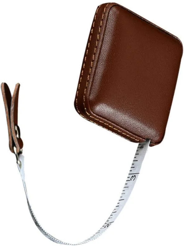 متر خیاطی جمع شونده با روکش چرمی PU، 1 متری / 40 اینچی، نوار اندازه گیری نرم برای خیاطی، دوخت، صنایع دستی، ابزار اندازه گیری پارچه - قهوه ای متر خیاطی جمع شونده با روکش چرمی PU، 1 متری / 40 اینچی، نوار اندازه گیری نرم برای خیاطی، دوخت، صنایع دستی، ابزار اندازه گیری پارچه - قهوه ای