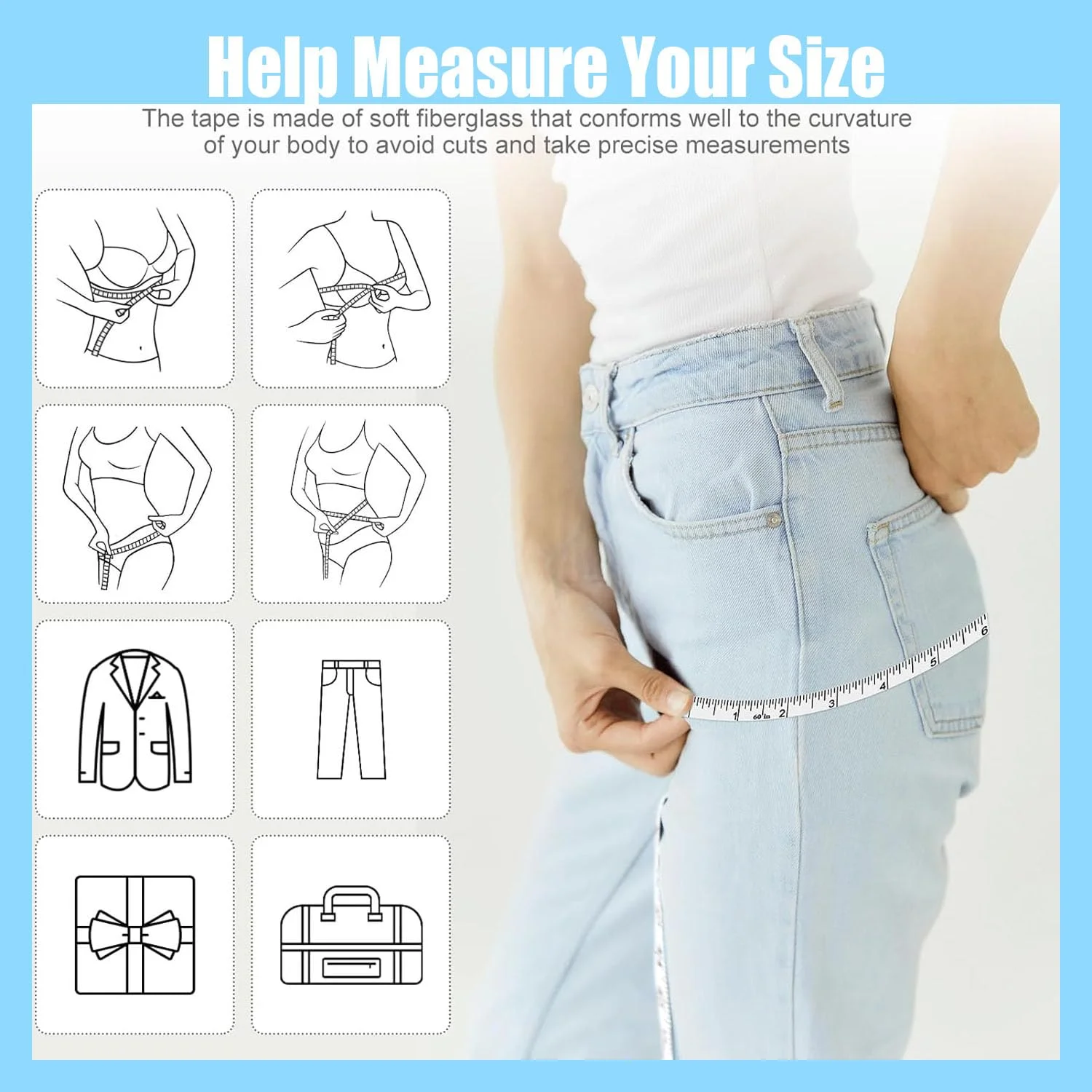 متر خیاطی نرم جمع شونده 1.5 متری 60 اینچی، متر نواری دو مقیاسی، برای اندازه گیری بدن، خیاطی، پارچه بافی، اندازه گیری های صنایع دستی خانگی (3 عدد B) متر خیاطی نرم جمع شونده 1.5 متری 60 اینچی، متر نواری دو مقیاسی، برای اندازه گیری بدن، خیاطی، پارچه بافی، اندازه گیری های صنایع دستی خانگی (3 عدد B)