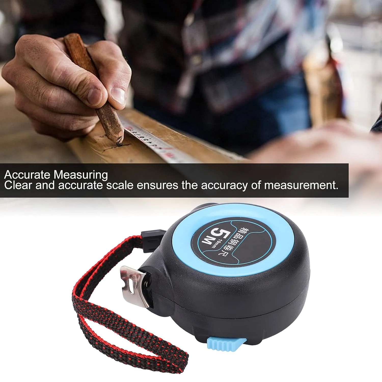 متر نواری قفل شونده جمع شونده برای نجاری و کار با چوب دقیق، طول 5 متر