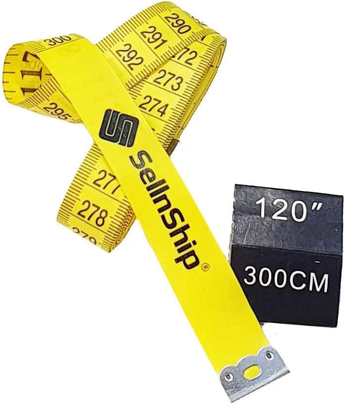 نوار اندازه گیری خیاطی نرم و انعطاف پذیر فایبرگلاس SellnShip، 300 سانتی متر، مقیاس خط کش 120 اینچی (زرد، 1 عدد) نوار اندازه گیری خیاطی نرم و انعطاف پذیر فایبرگلاس SellnShip، 300 سانتی متر، مقیاس خط کش 120 اینچی (زرد، 1 عدد)