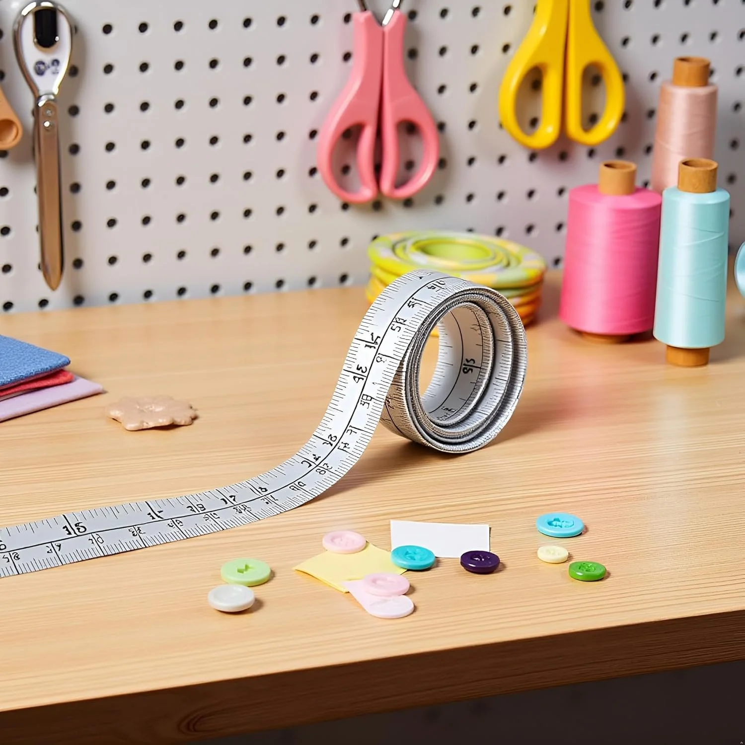 متر خیاطی نقره ای Seadiquiet طول 150 سانتی متر، مناسب برای اندازه گیری بدن، خیاطی و دوخت و دوز، نوار اندازه گیری نرم چسبی متر خیاطی نقره ای Seadiquiet طول 150 سانتی متر، مناسب برای اندازه گیری بدن، خیاطی و دوخت و دوز، نوار اندازه گیری نرم چسبی