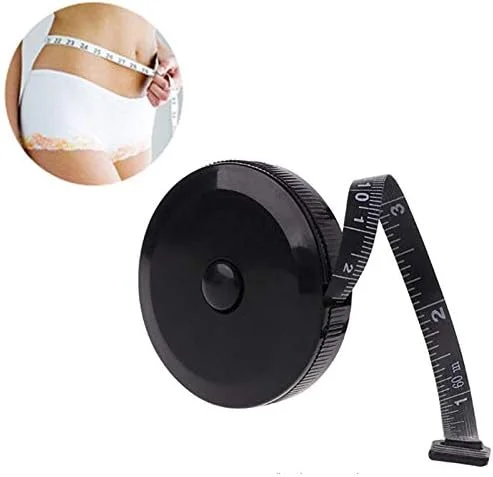 متر نواری مشکی 1.5 متری/60 اینچی Shandongmt دو طرفه جمع شونده ابزار ABS انعطاف پذیر مینی خیاطی نوار اندازه گیری 6JC83 (رنگ: مشکی)