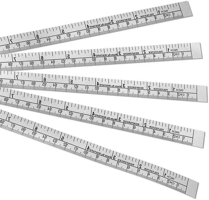 شاندونگmt 5 عدد نوار اندازه گیری کاغذی 90 سانتی متری نوار اندازه گیری اینچی ماشین خیاطی نوار اندازه گیری خود چسب برچسب خط کش ابزار خیاطی خانگی 6JC83