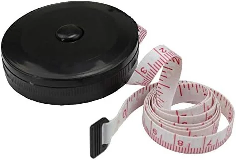 متر نواری مشکی 1.5 متری/60 اینچی Shandongmt دو طرفه جمع شونده ابزار ABS انعطاف پذیر مینی خیاطی نوار اندازه گیری 6JC83 (رنگ: مشکی)