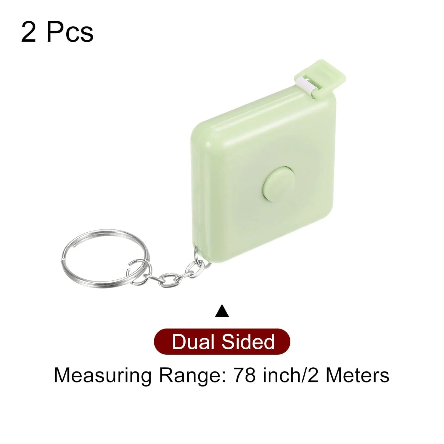 نوار اندازه گیری 2 عددی سورسیینگ مپ، 1.5 متری/60 اینچی، نوار خیاطی جمع شونده مربعی، سایز جیبی برای اندازه گیری بدن، پارچه، خیاطی و صنایع دستی، سبز