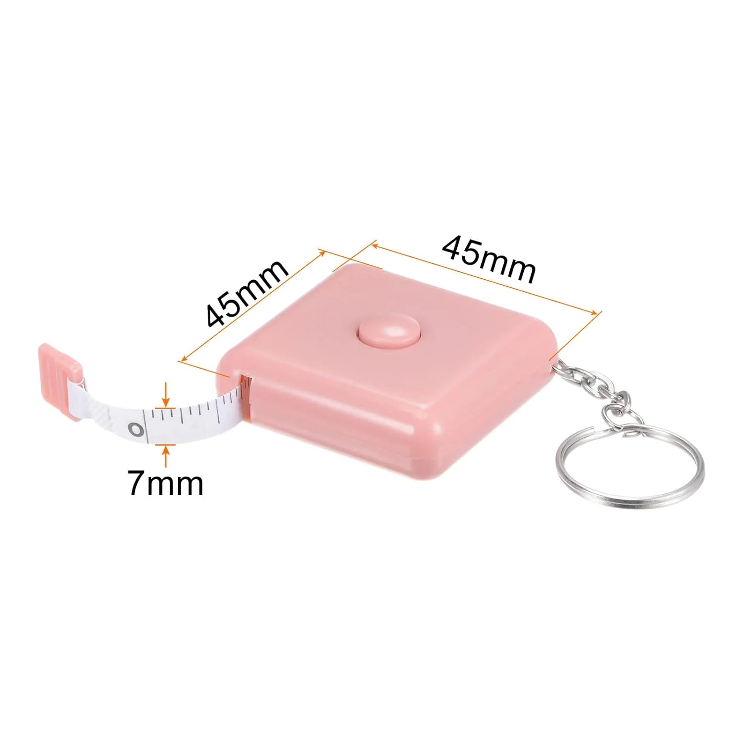 متر خیاطی نقشه منبع یابی 1.5 متری/60 اینچی مربعی جمع شونده، سایز جیبی برای اندازه گیری بدن، پارچه، خیاطی و صنایع دستی، صورتی روشن