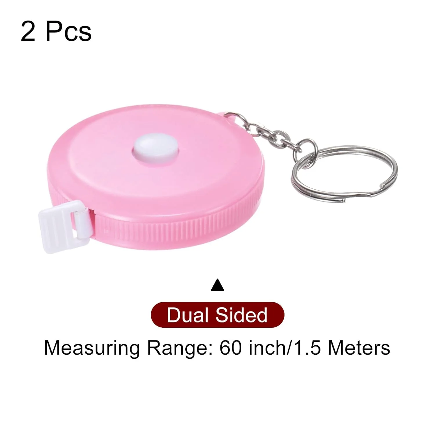 نوار اندازه گیری 2 عددی sourcing map، 1.5 متری/60 اینچی، نوار اندازه گیری خیاطی جمع شونده، سایز جیبی با جاکلیدی برای اندازه گیری بدن، پارچه، خیاطی و صنایع دستی، صورتی روشن نوار اندازه گیری 2 عددی sourcing map، 1.5 متری/60 اینچی، نوار اندازه گیری خیاطی جمع شونده، سایز جیبی با جاکلیدی برای اندازه گیری بدن، پارچه، خیاطی و صنایع دستی، صورتی روشن