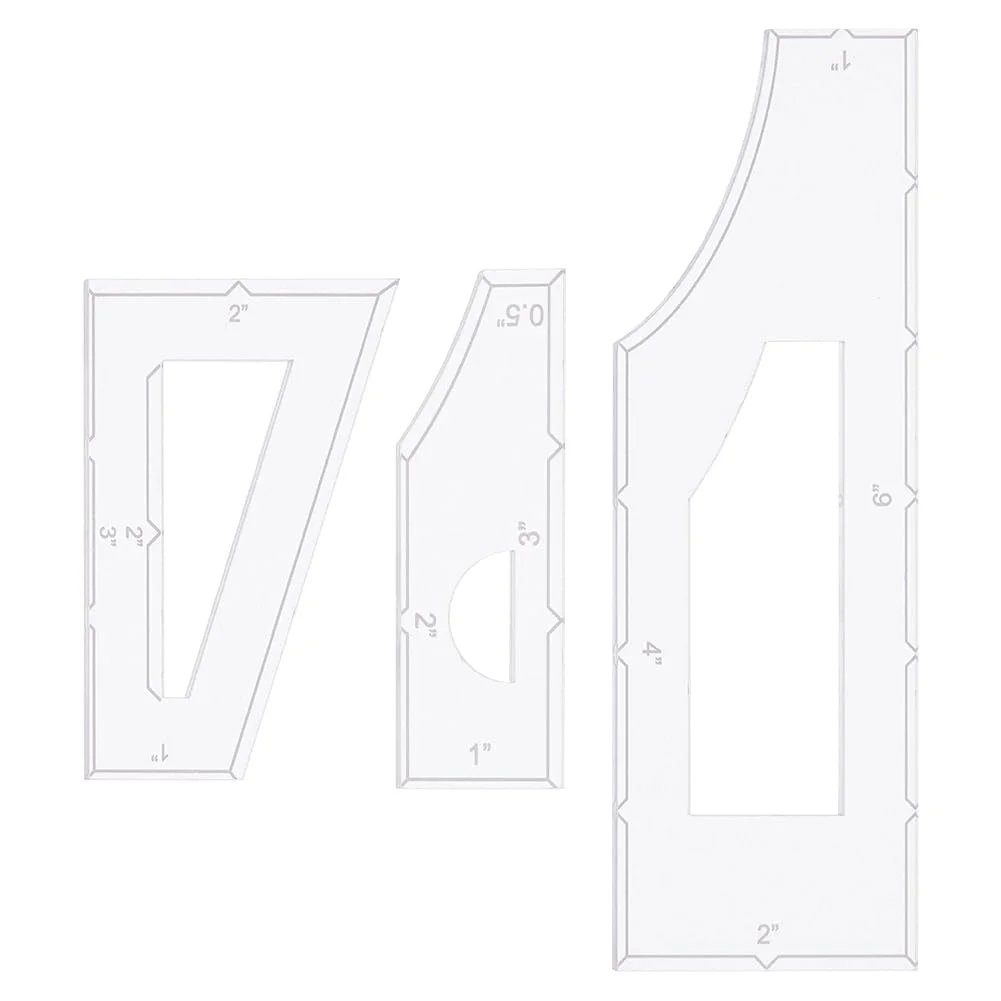 SUPERFINDINGS 1 ست خط کش اکریلیک برای اندازه گیری خیاطی، صنایع دستی، PP غیر قابل کشش، خط کش اندازه گیری، گیج اندازه، خط کش محیطی، اندازه گیری دقیق، 7.6 ~ 15.7 سانتی متر