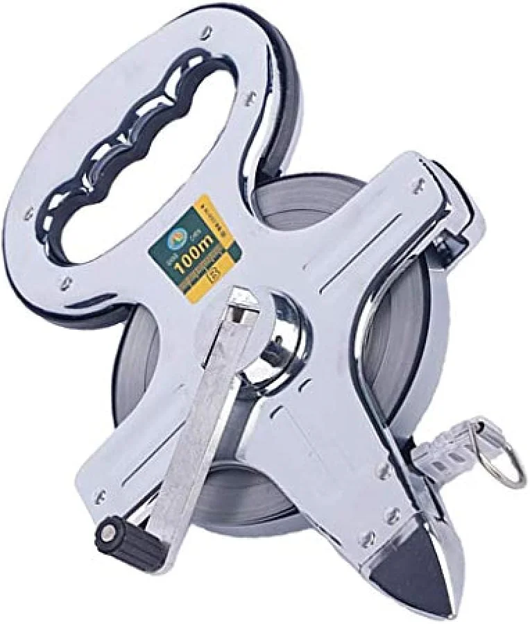 متر فلزی 50 متری / 100 متری با سر مخروطی و دسته قابل حمل (100 متر) - 100 متر