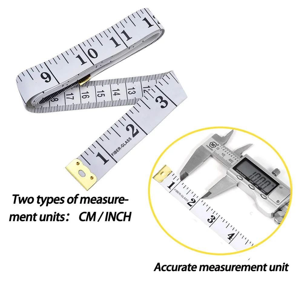 متر خیاطی نرم SumVibe، 200 سانتی متری/79 اینچی، متر جیبی برای اندازه گیری پارچه خیاطی، بسته 2 عددی سفید متر خیاطی نرم SumVibe، 200 سانتی متری/79 اینچی، متر جیبی برای اندازه گیری پارچه خیاطی، بسته 2 عددی سفید