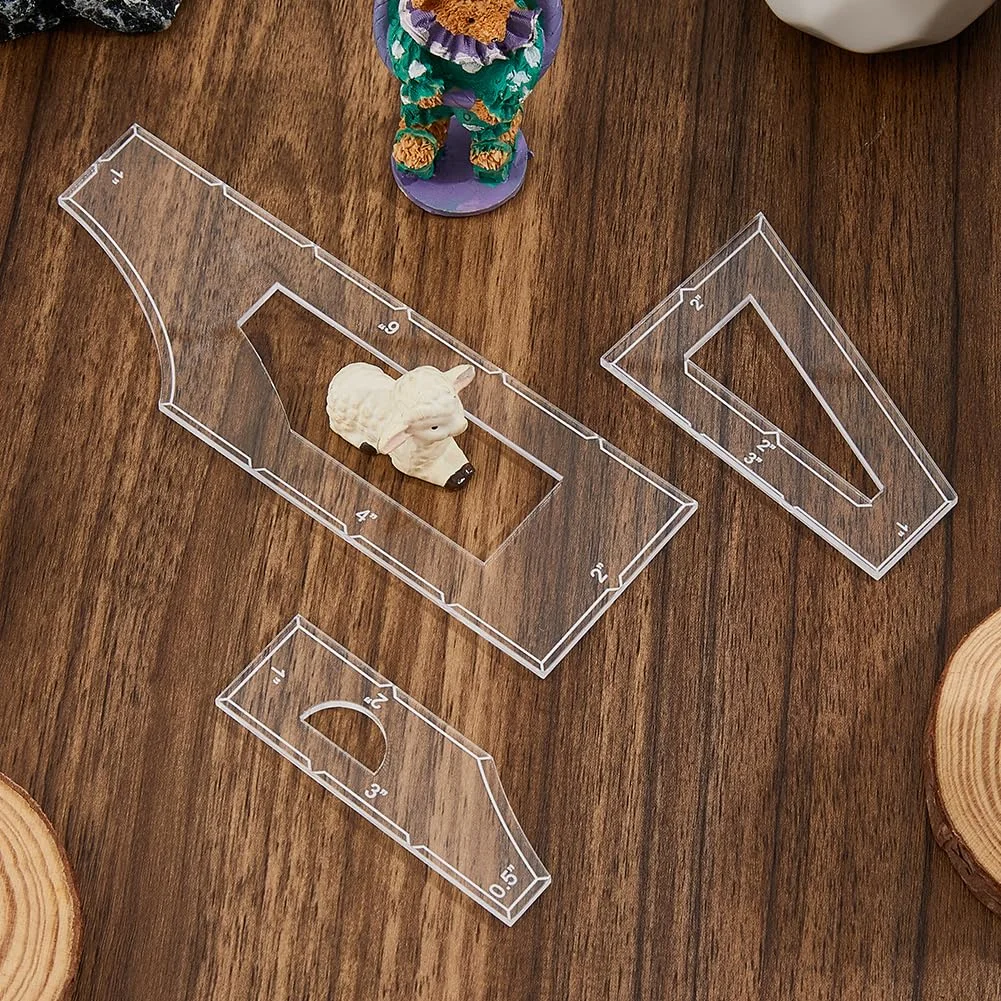 SUPERFINDINGS 1 ست خط کش اکریلیک برای اندازه گیری خیاطی، صنایع دستی، PP غیر قابل کشش، خط کش اندازه گیری، گیج اندازه، خط کش محیطی، اندازه گیری دقیق، 7.6 ~ 15.7 سانتی متر SUPERFINDINGS 1 ست خط کش اکریلیک برای اندازه گیری خیاطی، صنایع دستی، PP غیر قابل کشش، خط کش اندازه گیری، گیج اندازه، خط کش محیطی، اندازه گیری دقیق، 7.6 ~ 15.7 سانتی متر