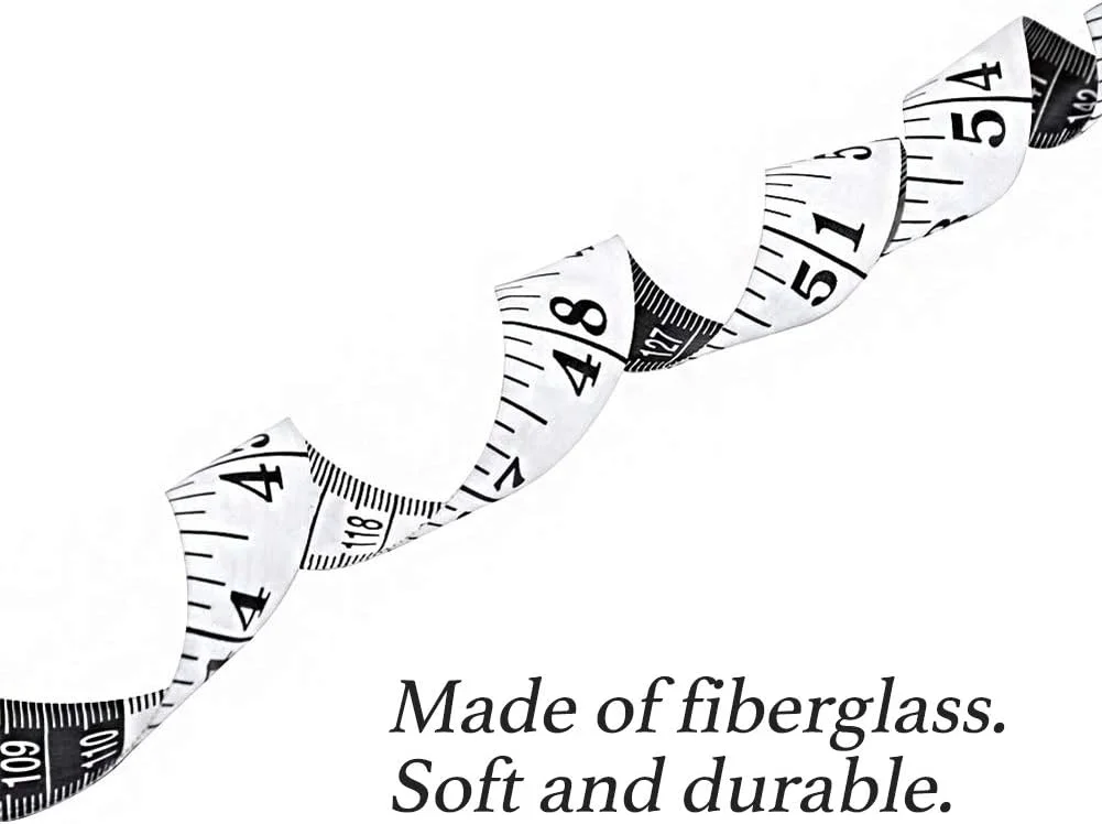 متر خیاطی نرم SumVibe با طول 300 سانتی متر/120 اینچ، متر پارچه ای برای خیاطی و اندازه گیری بدن، بسته 3 عددی سفید متر خیاطی نرم SumVibe با طول 300 سانتی متر/120 اینچ، متر پارچه ای برای خیاطی و اندازه گیری بدن، بسته 3 عددی سفید