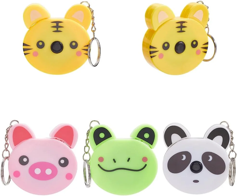 SUNNYCLUE 4 عدد 4 مدل متر نواری کوچک جاکلیدی متر نواری جاکلیدی پلاستیکی PVC کارتونی قورباغه خوک پاندا ببر باغ وحش حیوانات خط کش جاکلیدی برای پارچه بدن خیاطی SUNNYCLUE 4 عدد 4 مدل متر نواری کوچک جاکلیدی متر نواری جاکلیدی پلاستیکی PVC کارتونی قورباغه خوک پاندا ببر باغ وحش حیوانات خط کش جاکلیدی برای پارچه بدن خیاطی