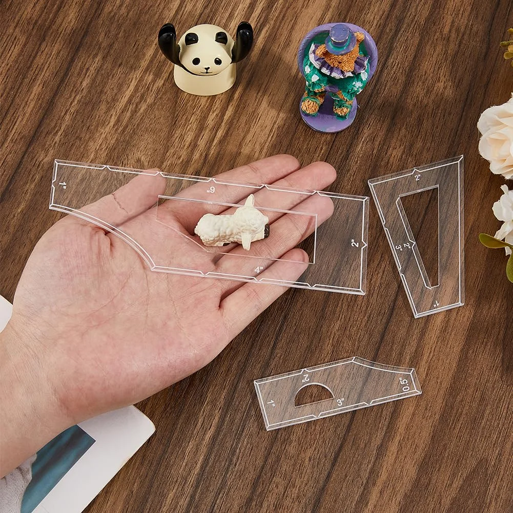 SUPERFINDINGS 1 ست خط کش اکریلیک برای اندازه گیری خیاطی، صنایع دستی، PP غیر قابل کشش، خط کش اندازه گیری، گیج اندازه، خط کش محیطی، اندازه گیری دقیق، 7.6 ~ 15.7 سانتی متر SUPERFINDINGS 1 ست خط کش اکریلیک برای اندازه گیری خیاطی، صنایع دستی، PP غیر قابل کشش، خط کش اندازه گیری، گیج اندازه، خط کش محیطی، اندازه گیری دقیق، 7.6 ~ 15.7 سانتی متر