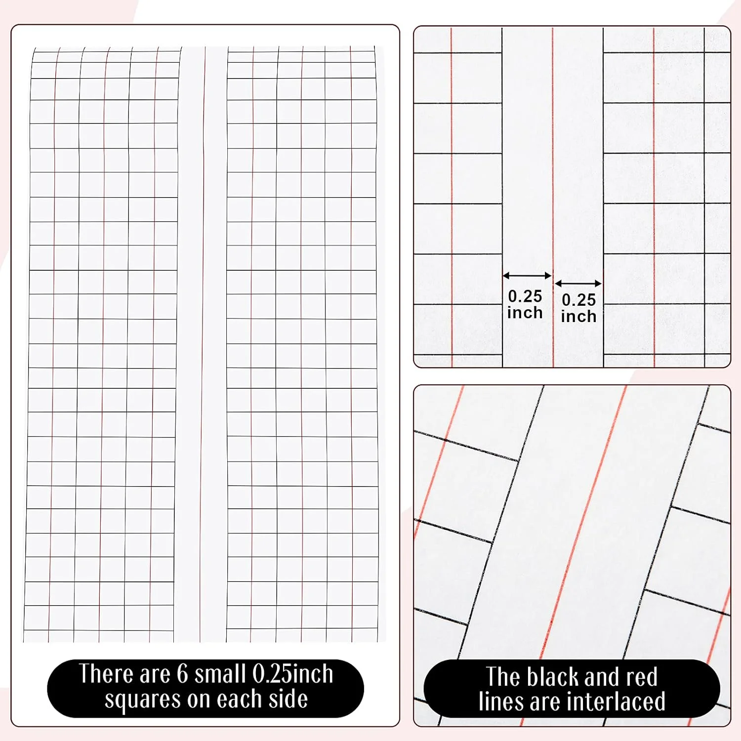 نوار خط کش مستقیم خیاطی Tenare، نوار چسبی خط کش خیاطی، نوار خط کش اندازه گیری واشی، نوار راهنمای درز جداشدنی، لوازم جانبی خیاطی برای کاردستی خیاطی