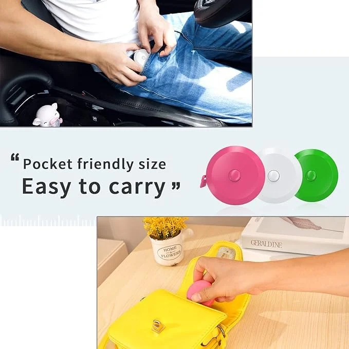 متر خیاطی تزویق، متر نواری جمع شونده، 150 سانتی متر/60 اینچ دو طرفه نرم برای پارچه، خیاطی، کاهش وزن (بسته 3 عددی) متر خیاطی تزویق، متر نواری جمع شونده، 150 سانتی متر/60 اینچ دو طرفه نرم برای پارچه، خیاطی، کاهش وزن (بسته 3 عددی)