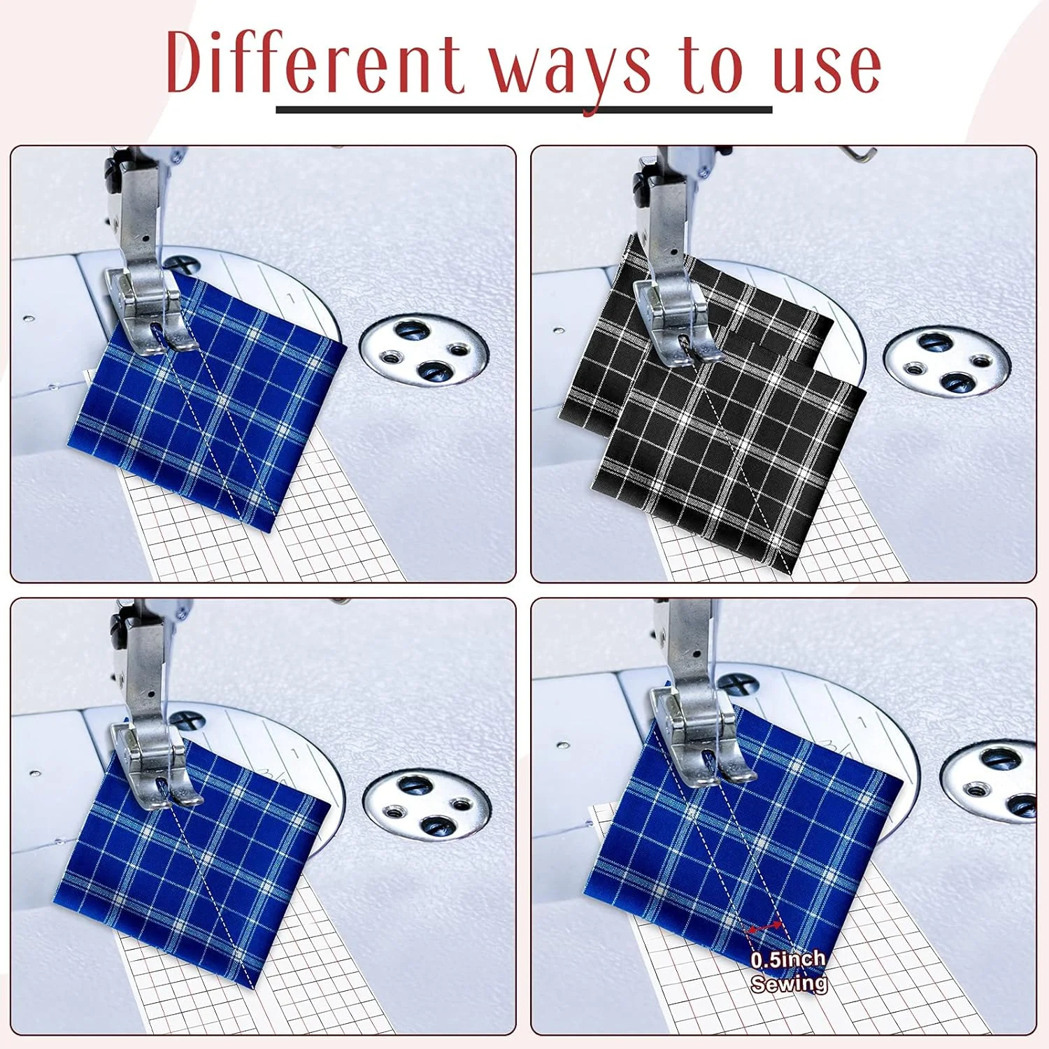 نوار خط کش مستقیم خیاطی Tenare، نوار چسبی خط کش خیاطی، نوار خط کش اندازه گیری واشی، نوار راهنمای درز جداشدنی، لوازم جانبی خیاطی برای کاردستی خیاطی