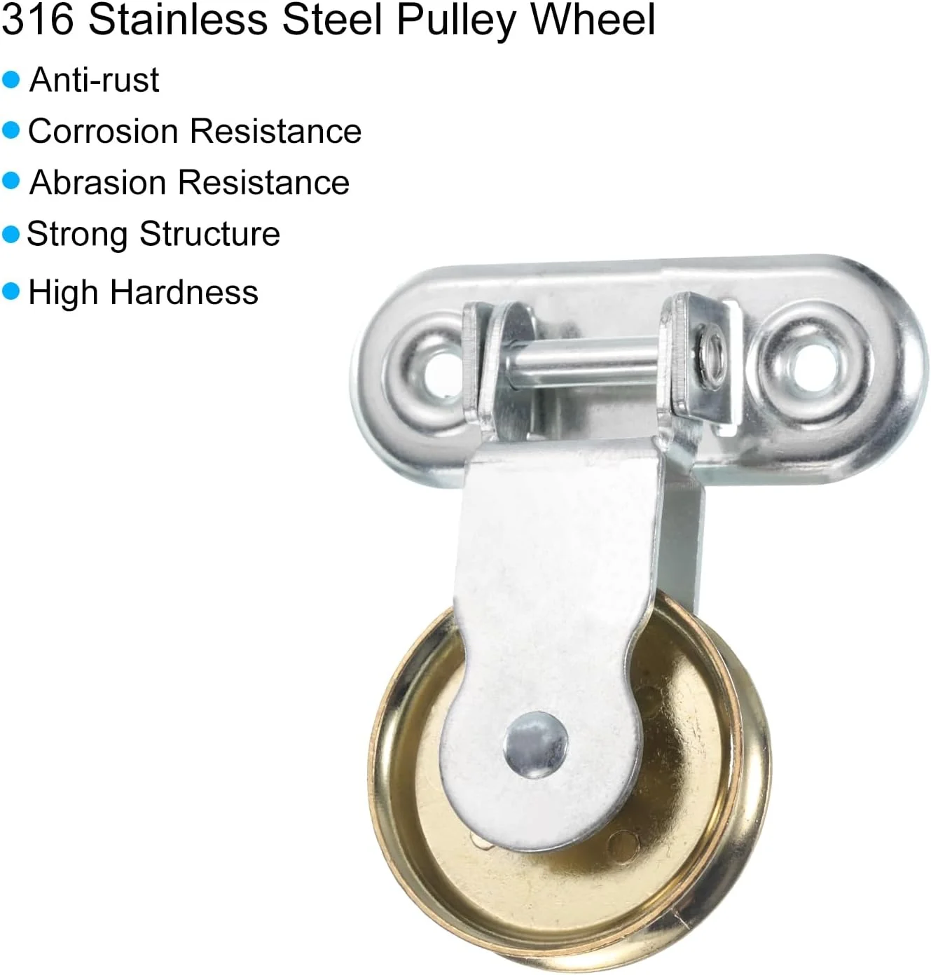 uxcell 2 عدد قرقره تکی 79 میلی‌متری، بلوک قرقره سیم بکسل آویز آهنی، غلتک قرقره سیم طناب کابلی با روکش روی