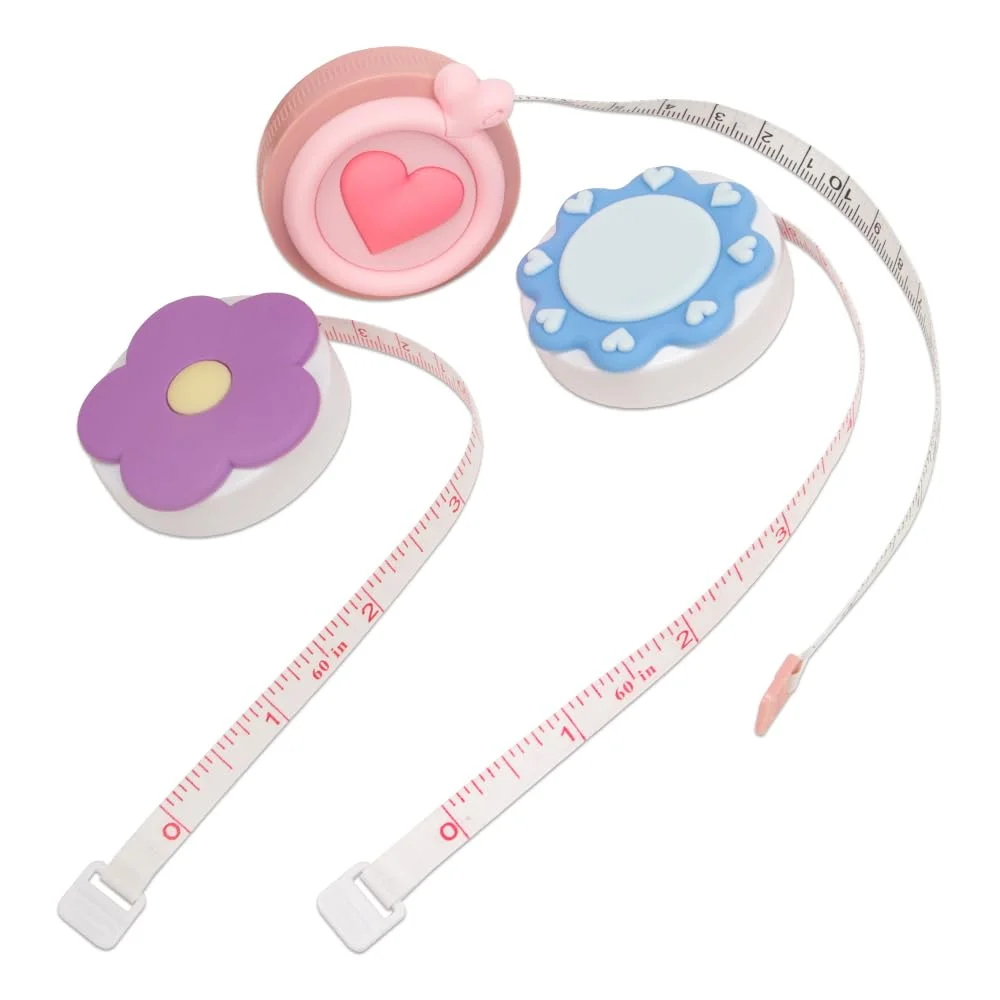 ZORZA 3 عدد متر نواری فانتزی جمع شونده قابل حمل دو طرفه مینی برای خیاطی، بدن، متر خیاطی (1.5 متر 60 اینچ) ZORZA 3 عدد متر نواری فانتزی جمع شونده قابل حمل دو طرفه مینی برای خیاطی، بدن، متر خیاطی (1.5 متر 60 اینچ)