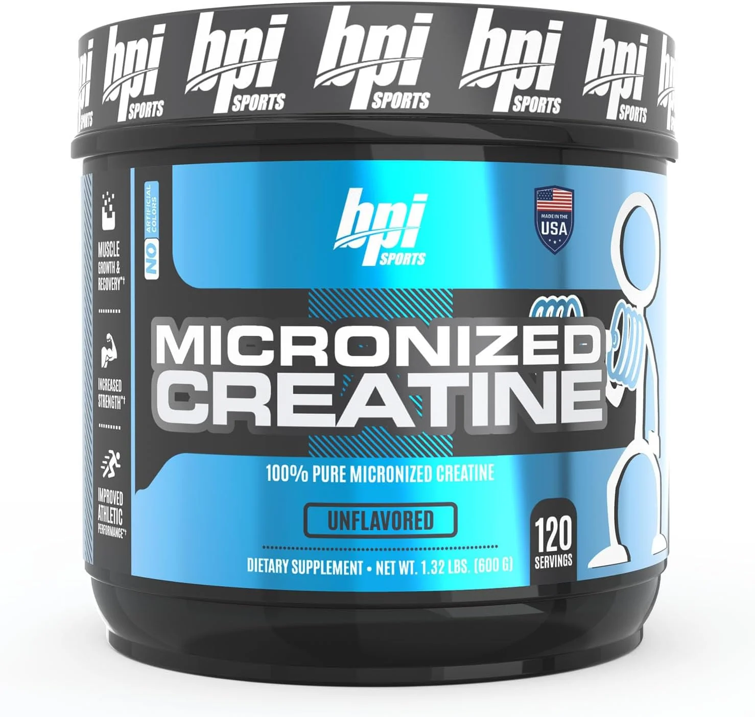 کراتین میکرونیزه BPI Sports - افزایش قدرت - کاهش خستگی - عضله سازی بدون چربی - 100% کراتین خالص - جذب بهتر - پشتیبانی از رشد عضلات - بدون طعم - 120 سروینگ - 600 گرم