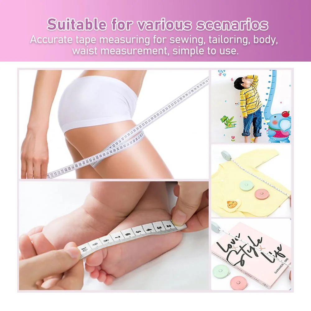 ZORZA 3 عدد متر نواری فانتزی جمع شونده قابل حمل دو طرفه مینی برای خیاطی، بدن، متر خیاطی (1.5 متر 60 اینچ) ZORZA 3 عدد متر نواری فانتزی جمع شونده قابل حمل دو طرفه مینی برای خیاطی، بدن، متر خیاطی (1.5 متر 60 اینچ)