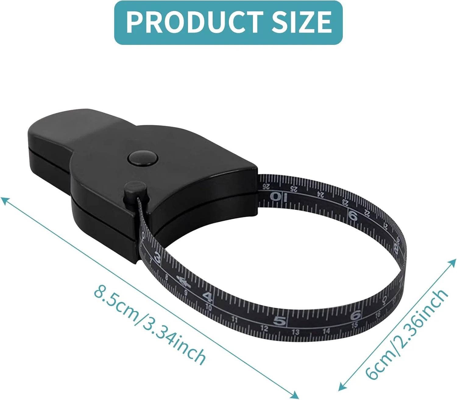 متر خیاطی جمع شونده مشکی زوواتور 150 سانتی متری / 60 اینچی، متر اندازه گیری بدن و دور کمر متر خیاطی جمع شونده مشکی زوواتور 150 سانتی متری / 60 اینچی، متر اندازه گیری بدن و دور کمر