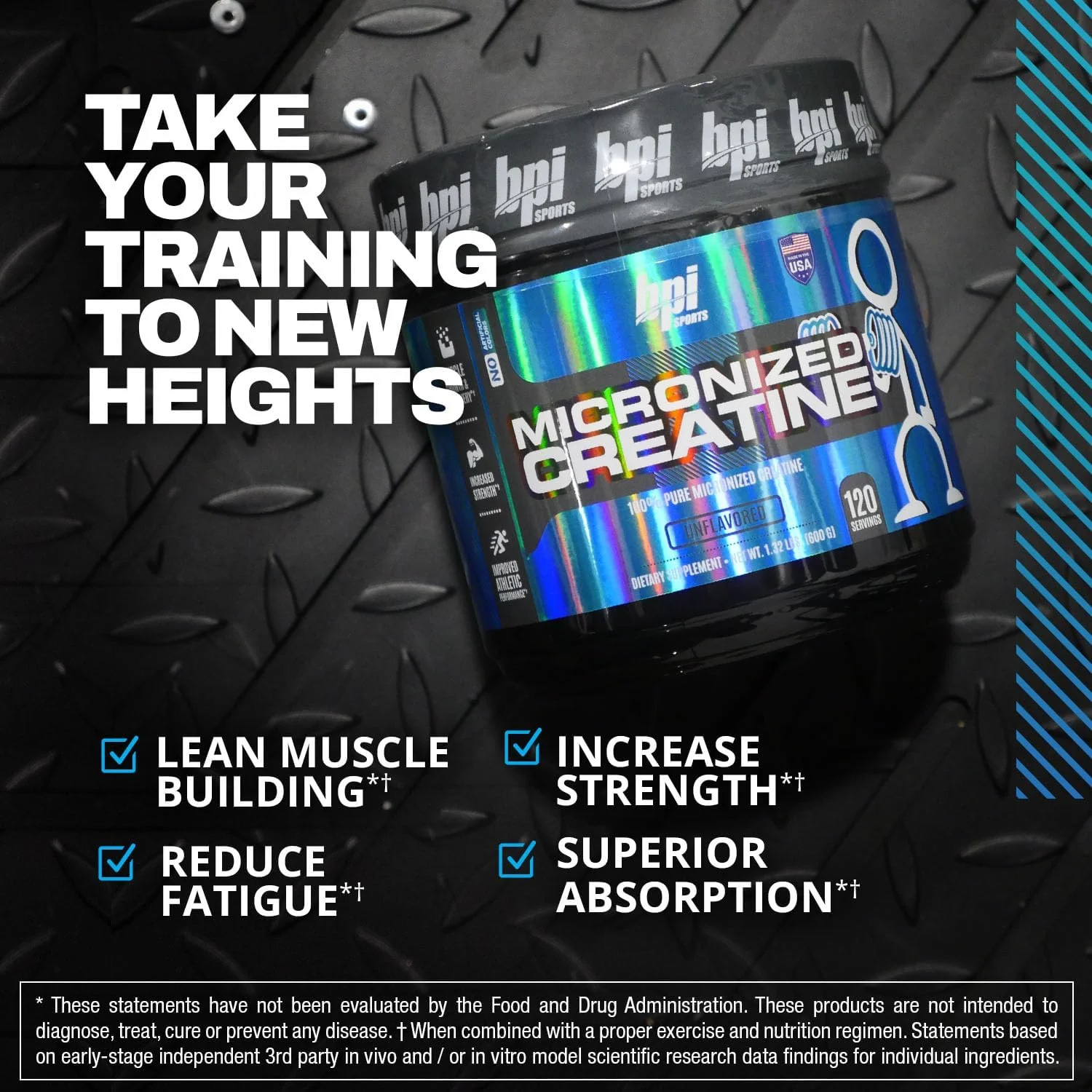 کراتین میکرونیزه BPI Sports - افزایش قدرت - کاهش خستگی - عضله سازی بدون چربی - 100% کراتین خالص - جذب بهتر - پشتیبانی از رشد عضلات - بدون طعم - 120 سروینگ - 600 گرم کراتین میکرونیزه BPI Sports - افزایش قدرت - کاهش خستگی - عضله سازی بدون چربی - 100% کراتین خالص - جذب بهتر - پشتیبانی از رشد عضلات - بدون طعم - 120 سروینگ - 600 گرم