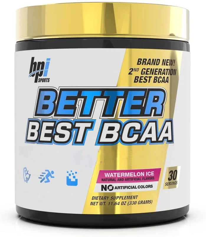 پودر بی سی ای ای BPI Sports Better Best BCAA - آمینو اسیدهای همه کاره، سیترولین و MCT - مکمل قبل از تمرین برای عضله سازی بدون چربی، ریکاوری عضلات و متابولیسم - 30 سروینگ 330 گرم (یخ هندوانه)