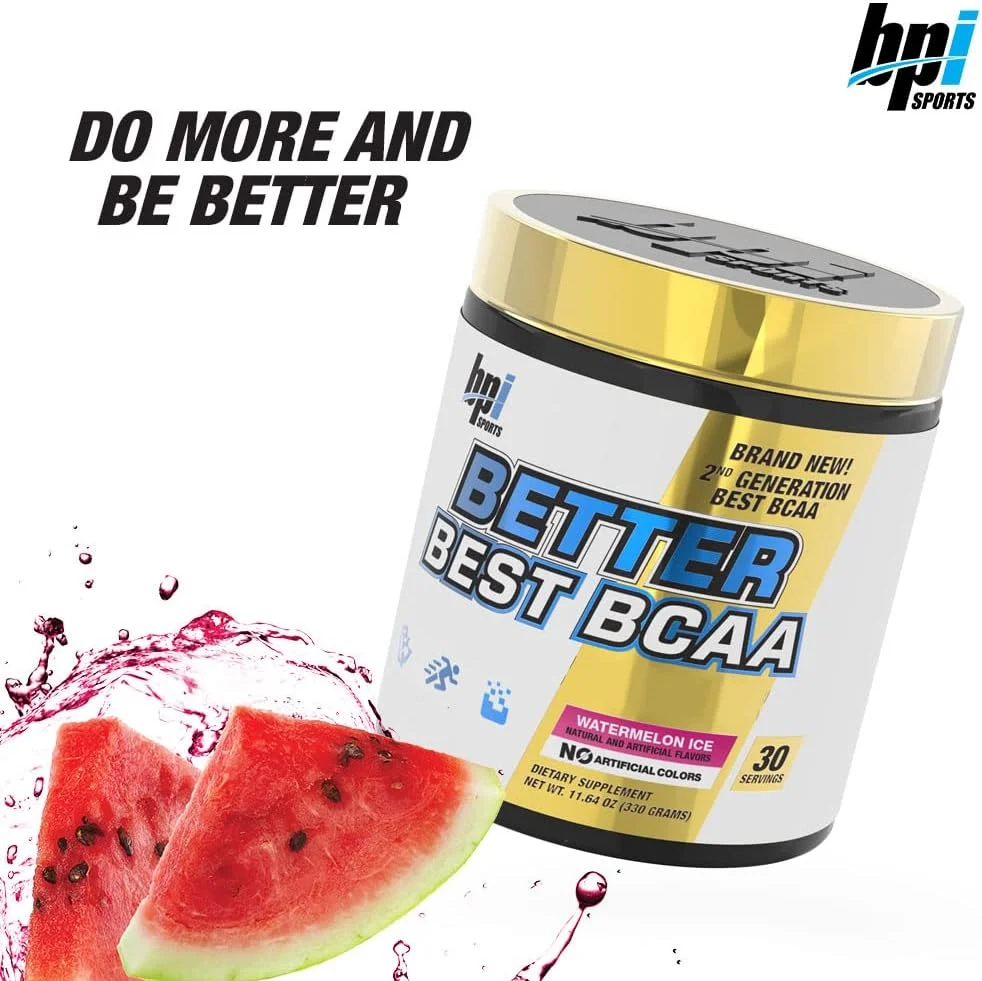 پودر بی سی ای ای BPI Sports Better Best BCAA - آمینو اسیدهای همه کاره، سیترولین و MCT - مکمل قبل از تمرین برای عضله سازی بدون چربی، ریکاوری عضلات و متابولیسم - 30 سروینگ 330 گرم (یخ هندوانه) پودر بی سی ای ای BPI Sports Better Best BCAA - آمینو اسیدهای همه کاره، سیترولین و MCT - مکمل قبل از تمرین برای عضله سازی بدون چربی، ریکاوری عضلات و متابولیسم - 30 سروینگ 330 گرم (یخ هندوانه)