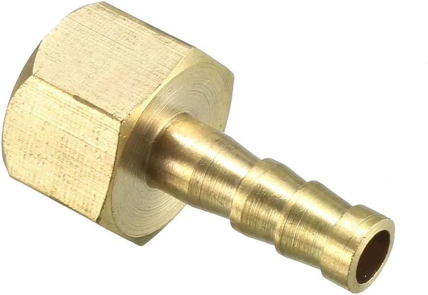 اتصالات شیلنگ برنجی خاردار uxcell، آداپتورهای اتصال دهنده، قطعات خاردار 6 میلی متر x G1/4، بسته 5 عددی a18102000ux0169