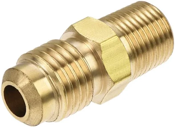 اتصالات لوله برنجی uxcell، اتصال شعله‌ای 1/4 SAE به رزوه نر 1/8NPT، اتصال شلنگ آداپتور لوله، برای تبرید تهویه مطبوع، 3 عدد