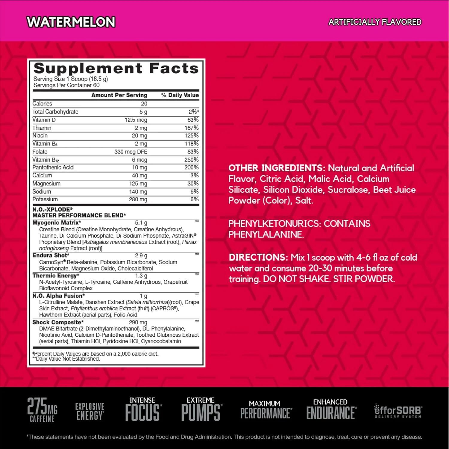 بی اس ان N.O. Xplode 3.0 - هندوانه - 60 سروینگ بی اس ان N.O. Xplode 3.0 - هندوانه - 60 سروینگ