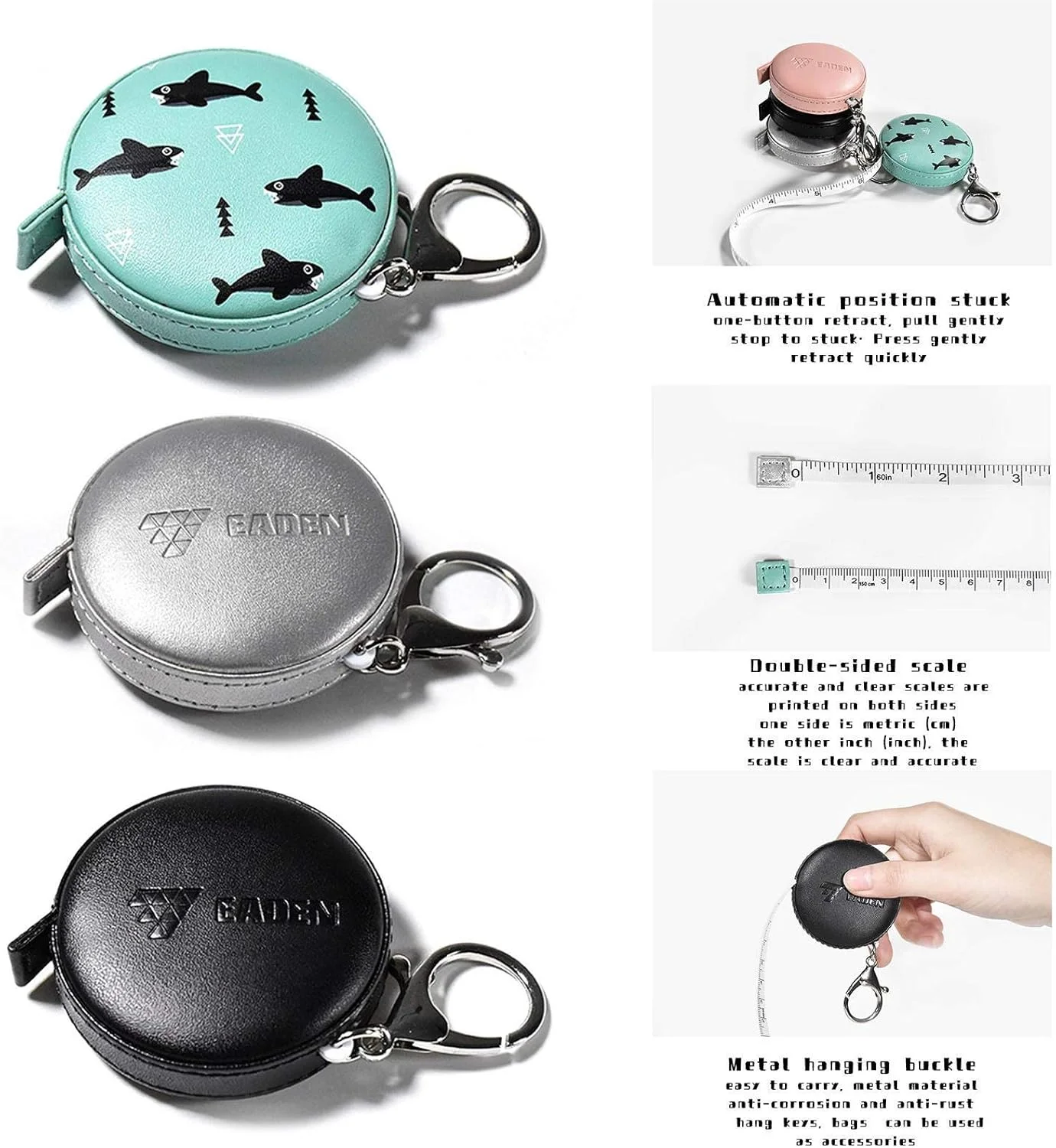 متر خیاطی ZIYUMI، 150 سانتی متری، مناسب خیاطی، اندازه گیری پارچه و بدن، متر نواری نرم جمع شونده با جاکلیدی