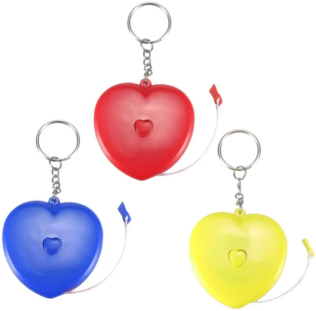 متر خیاطی جمع شونده 1.5 متری XYWHPGV با طرح قلب، دو طرفه، اینچ و سانتی متر، مناسب خیاطی و اندازه گیری بدن، دارای جاکلیدی، 3 عدد با رنگ تصادفی (2b5f9 c2a23 63819 8cd64 a6dd9 808c8) متر خیاطی جمع شونده 1.5 متری XYWHPGV با طرح قلب، دو طرفه، اینچ و سانتی متر، مناسب خیاطی و اندازه گیری بدن، دارای جاکلیدی، 3 عدد با رنگ تصادفی (2b5f9 c2a23 63819 8cd64 a6dd9 808c8)