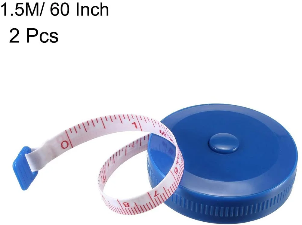 متر خیاطی پارچه ای 1.5 متری دو طرفه با مقیاس اینچ و سانتی متر XYWHPGV، مناسب برای اندازه گیری بدن، نرم، رنگ تصادفی، 2 عدد (2461e b0890 9e31c 3481c efca1 19a33)