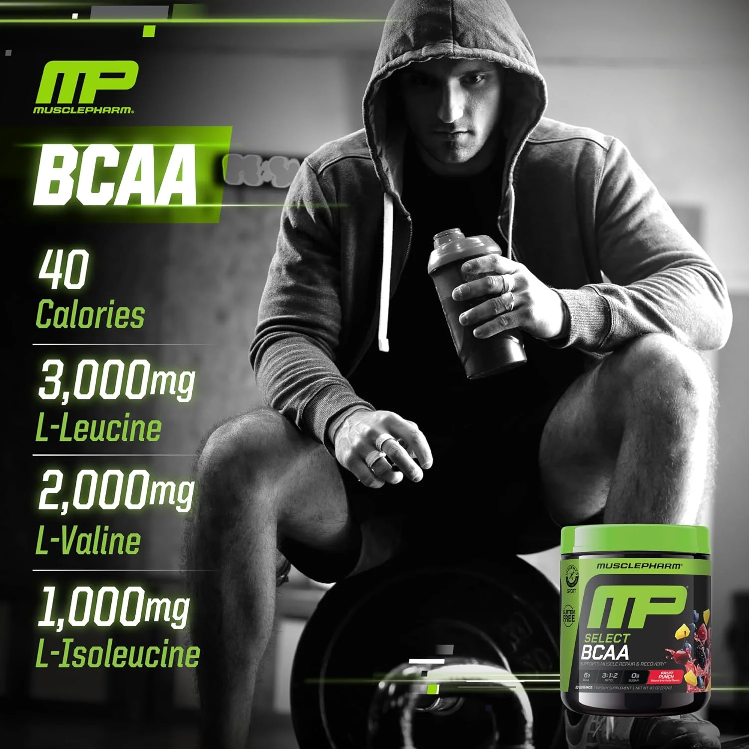 MusclePharm Essentials BCAA، پانچ میوه - 30 سروینگ