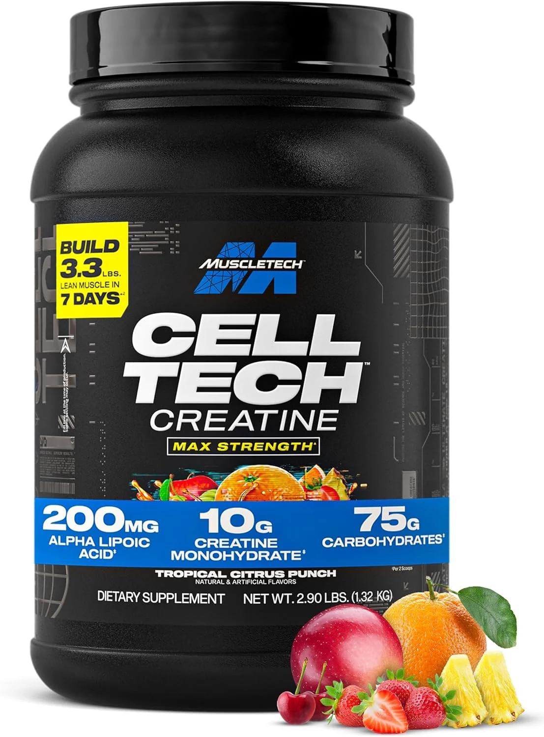 مکمل کراتین و کربوهیدرات عضله ساز MuscleTech Cell Tech با پشتوانه تحقیقاتی، به افزایش قدرت و عملکرد کمک می کند - 10 گرم کراتین، 200 میلی گرم ALA و 5 گرم آمینو + نوشیدنی ماتریکس BCAA، طعم پانچ مرکبات گرمسیری، 3.00 پوند مکمل کراتین و کربوهیدرات عضله ساز MuscleTech Cell Tech با پشتوانه تحقیقاتی، به افزایش قدرت و عملکرد کمک می کند - 10 گرم کراتین، 200 میلی گرم ALA و 5 گرم آمینو + نوشیدنی ماتریکس BCAA، طعم پانچ مرکبات گرمسیری، 3.00 پوند
