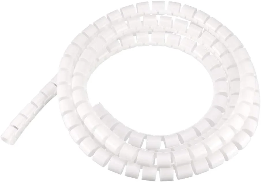 روکش محافظ کابل فنری انعطاف پذیر uxcell، مدیریت کابل 14mmx16mm، سازمان دهنده سیم کامپیوتر، طول 3 متر، سفید